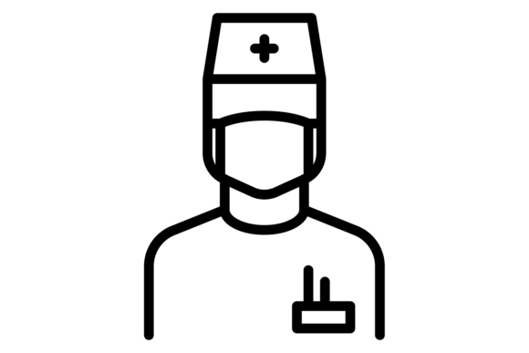 Doctor Line Icon. Man in Medical Uniform
