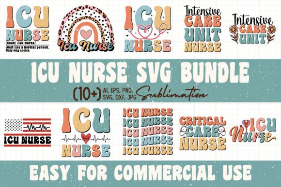 ICU Nurse SVG PNG Bundle
