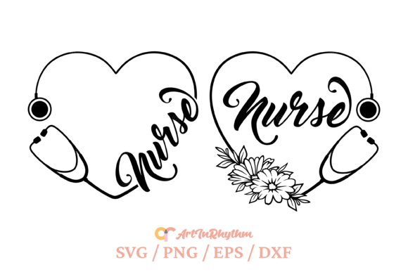 Nurse SVG Heart Stethoscope Design Review for Embroidery