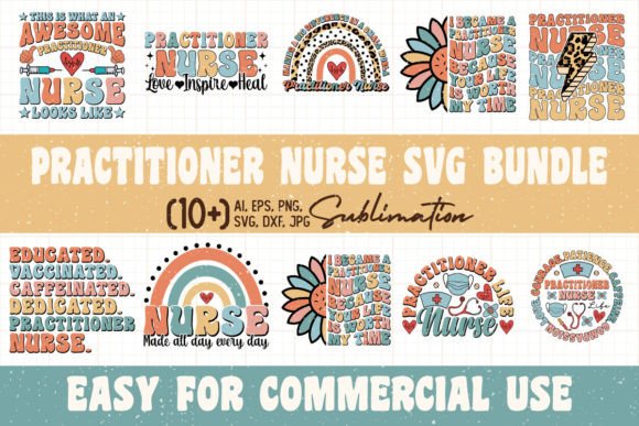 Practitioner Nurse SVG PNG Bundle: Real Embroidery Use